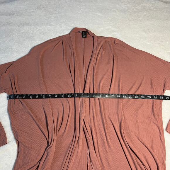 Forever 21 Knit Open Front Long Line Stretch Ribbed Cardigan Size Small Casual - Picture 5 of 7